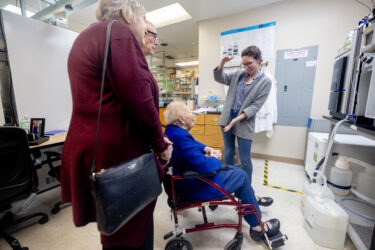 Betty Klaas visits SDSU chemistry labs